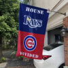 Rays vs Cubs House Divided Flag, MLB House Divided Flag, MLB House Divided Flag