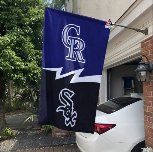 Rockies vs White Sox House Divided Flag, MLB House Divided Flag