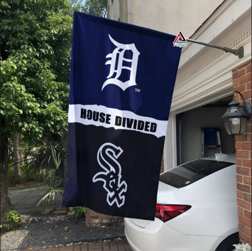 Tigers vs White Sox House Divided Flag, MLB House Divided Flag