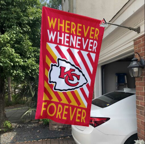 Kansas City Chiefs Forever Fan Flag, NFL Sport Fans Outdoor Flag