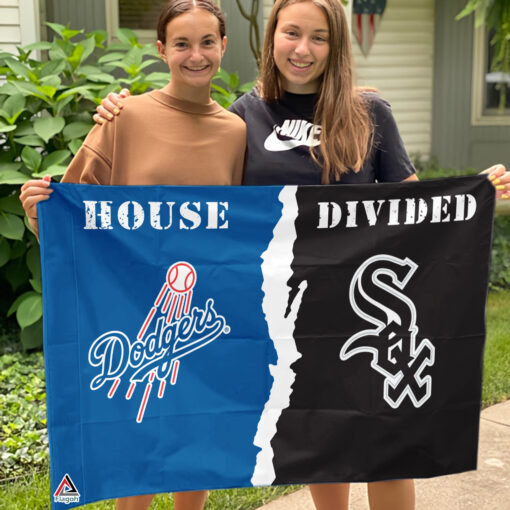Dodgers vs White Sox House Divided Flag, MLB House Divided Flag