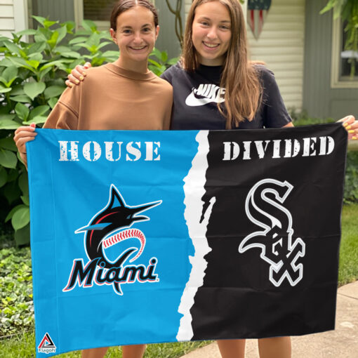 Marlins vs White Sox House Divided Flag, MLB House Divided Flag