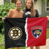 Bruins vs Panthers House Divided Flag, NHL House Divided Flag