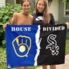 Brewers vs White Sox House Divided Flag, MLB House Divided Flag, MLB House Divided Flag