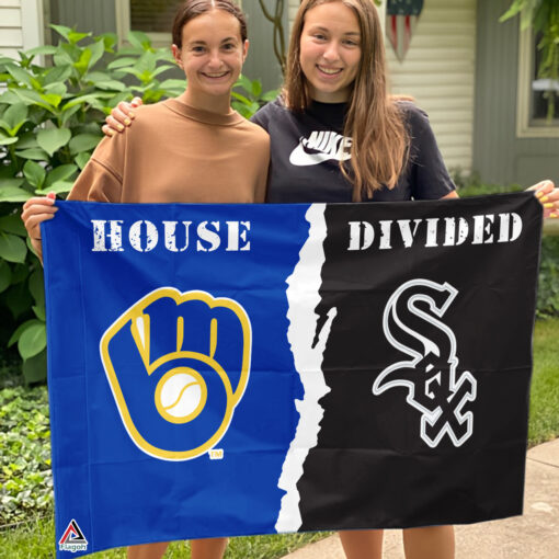 Brewers vs White Sox House Divided Flag, MLB House Divided Flag