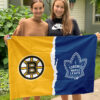 Bruins vs Maple Leafs House Divided Flag, NHL House Divided Flag
