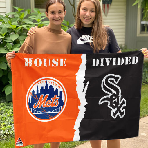 Mets vs White Sox House Divided Flag, MLB House Divided Flag