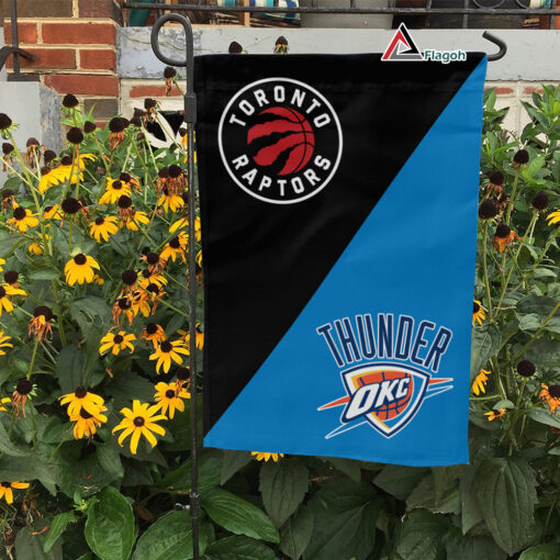 Raptors vs Thunder House Divided Flag, NBA House Divided Flag