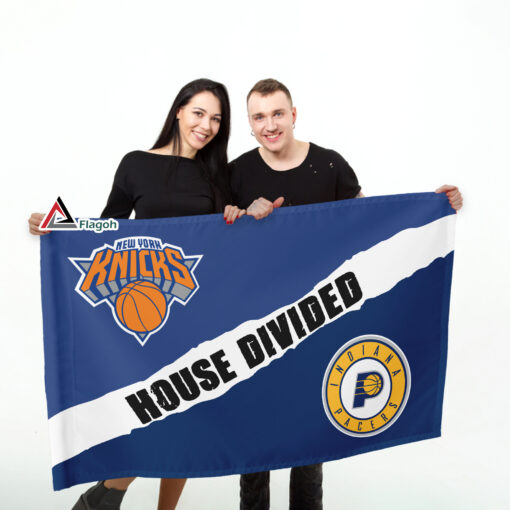 Knicks vs Pacers House Divided Flag, NBA House Divided Flag