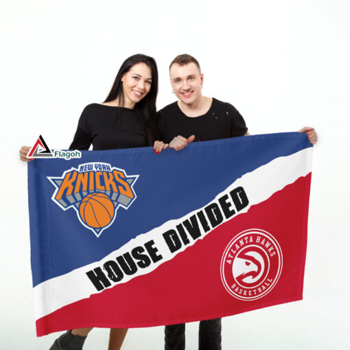 Knicks vs Hawks House Divided Flag, NBA House Divided Flag