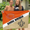 Bears vs Saints House Divided Flag, NFL House Divided Flag, NFL House Divided Flag