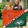 Bears vs Jets House Divided Flag, NFL House Divided Flag, NFL House Divided Flag