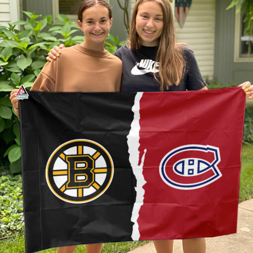 Bruins vs Canadiens House Divided Flag, NHL House Divided Flag