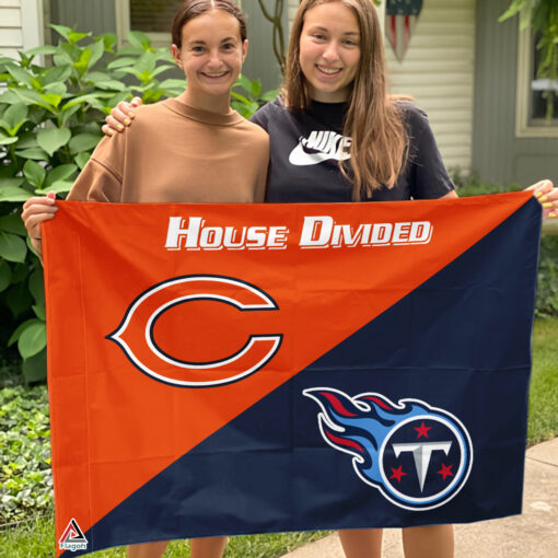 Bears vs Titans House Divided Flag, NFL House Divided Flag