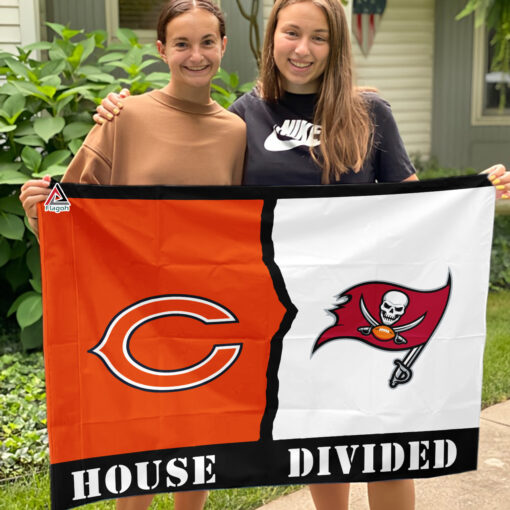 Bears vs Buccaneers House Divided Flag, NFL House Divided Flag