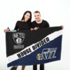 Nets vs Jazz House Divided Flag, NBA House Divided Flag, NBA House Divided Flag