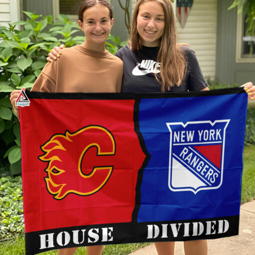 Flames vs Rangers House Divided Flag, NHL House Divided Flag