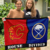 Flames vs Sabres House Divided Flag, NHL House Divided Flag