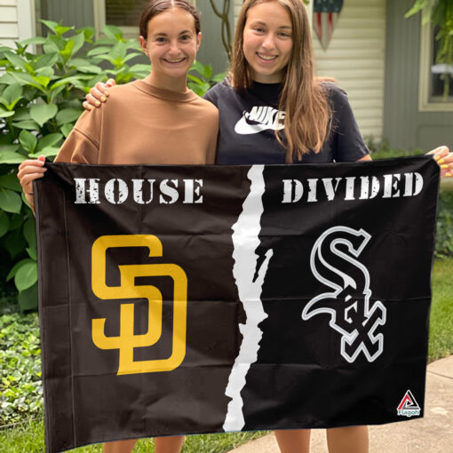 Padres vs White Sox House Divided Flag, MLB House Divided Flag
