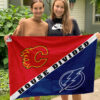 Flames vs Lightning House Divided Flag, NHL House Divided Flag