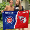Cubs vs Guardians House Divided Flag, MLB House Divided Flag