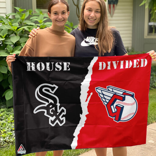 White Sox vs Guardians House Divided Flag, MLB House Divided Flag