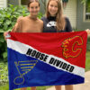 Flames vs Blues House Divided Flag, NHL House Divided Flag