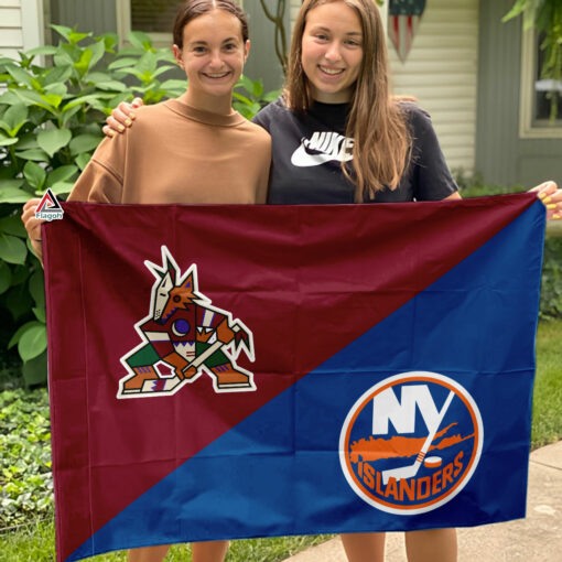 Coyotes vs Islanders House Divided Flag, NHL House Divided Flag