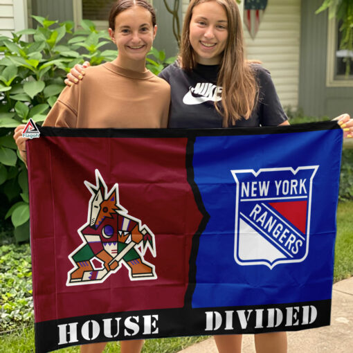 Coyotes vs Rangers House Divided Flag, NHL House Divided Flag