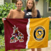 Coyotes vs Penguins House Divided Flag, NHL House Divided Flag