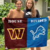 Commanders vs Lions House Divided Flag, NFL House Divided Flag, NFL House Divided Flag