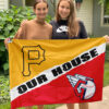 Pirates vs Guardians House Divided Flag, MLB House Divided Flag