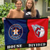 Astros vs Guardians House Divided Flag, MLB House Divided Flag