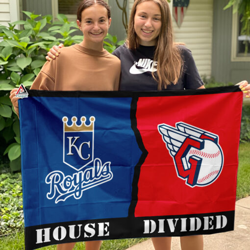 Royals vs Guardians House Divided Flag, MLB House Divided Flag