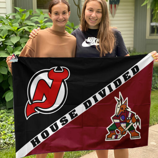 Devils vs Coyotes House Divided Flag, NHL House Divided Flag