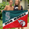 Mariners vs Guardians House Divided Flag, MLB House Divided Flag