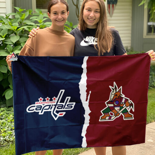 Capitals vs Coyotes House Divided Flag, NHL House Divided Flag