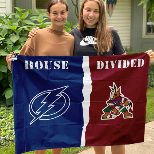 Lightning vs Coyotes House Divided Flag, NHL House Divided Flag