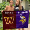 Commanders vs Vikings House Divided Flag, NFL House Divided Flag, NFL House Divided Flag
