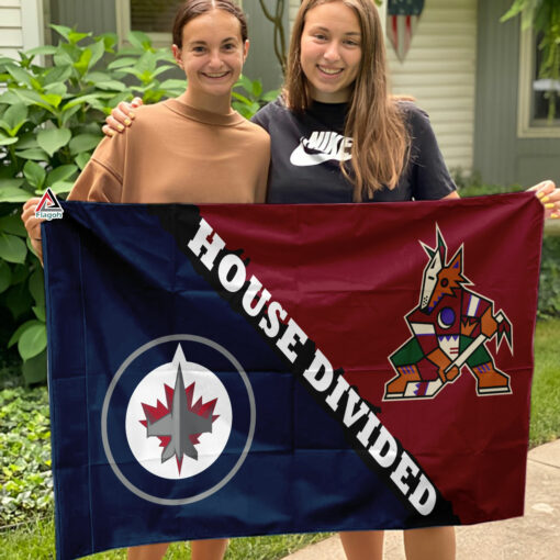 Jets vs Coyotes House Divided Flag, NHL House Divided Flag