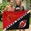 Flames vs Devils House Divided Flag, NHL House Divided Flag