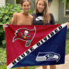 Buccaneers vs Seahawks House Divided Flag, NFL House Divided Flag, NFL House Divided Flag