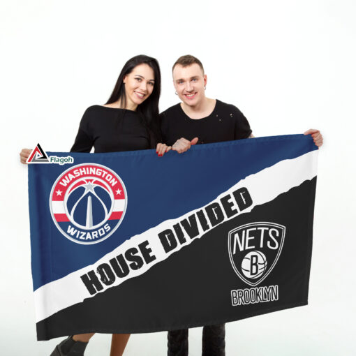 Wizards vs Nets House Divided Flag, NBA House Divided Flag