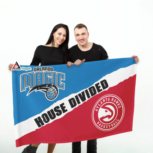 Magic vs Hawks House Divided Flag, NBA House Divided Flag