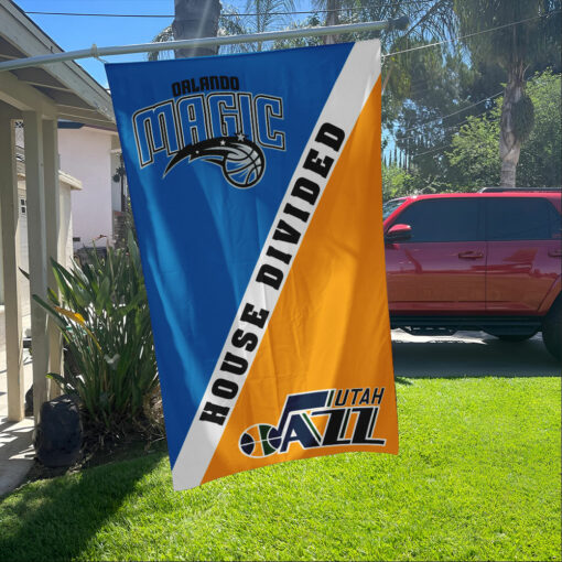 Magic vs Jazz House Divided Flag, NBA House Divided Flag