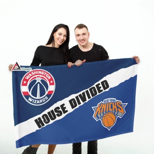 Wizards vs Knicks House Divided Flag, NBA House Divided Flag