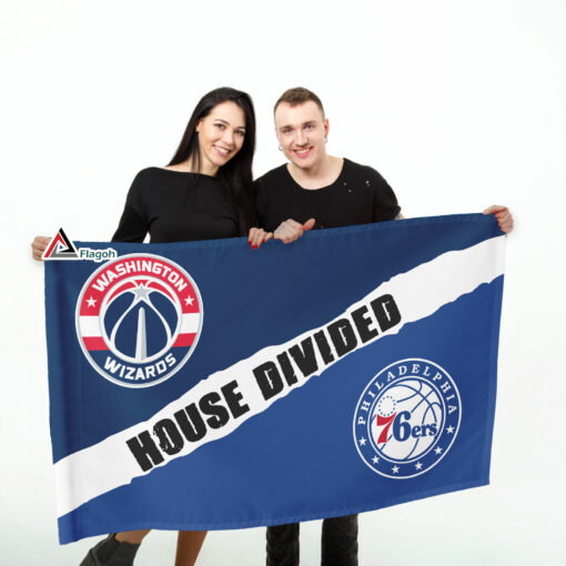 Wizards vs 76ers House Divided Flag, NBA House Divided Flag