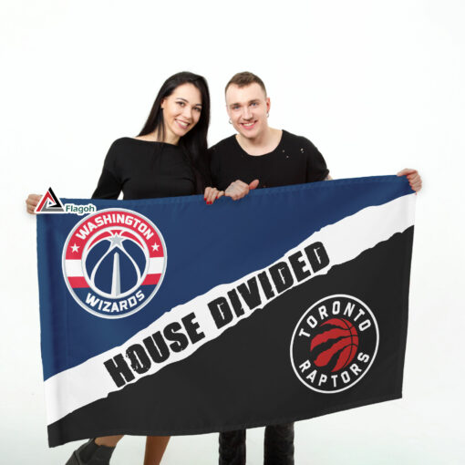 Wizards vs Raptors House Divided Flag, NBA House Divided Flag