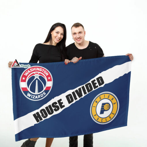 Wizards vs Pacers House Divided Flag, NBA House Divided Flag