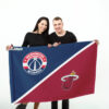 Wizards vs Heat House Divided Flag, NBA House Divided Flag